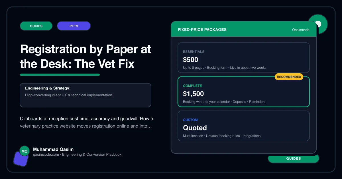Registration by Paper at the Desk: The Vet Fix