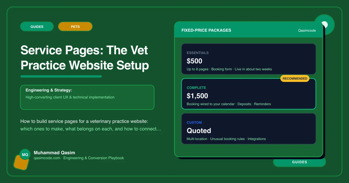 Service Pages: The Vet Practice Website Setup