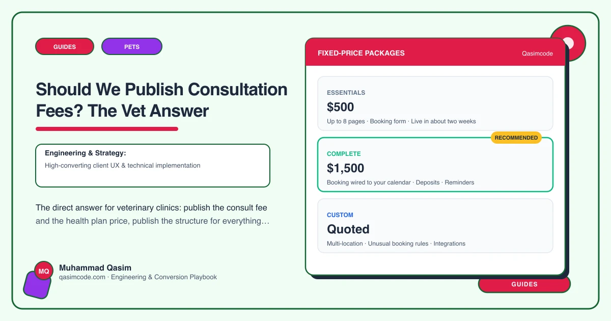 Should We Publish Consultation Fees? The Vet Answer