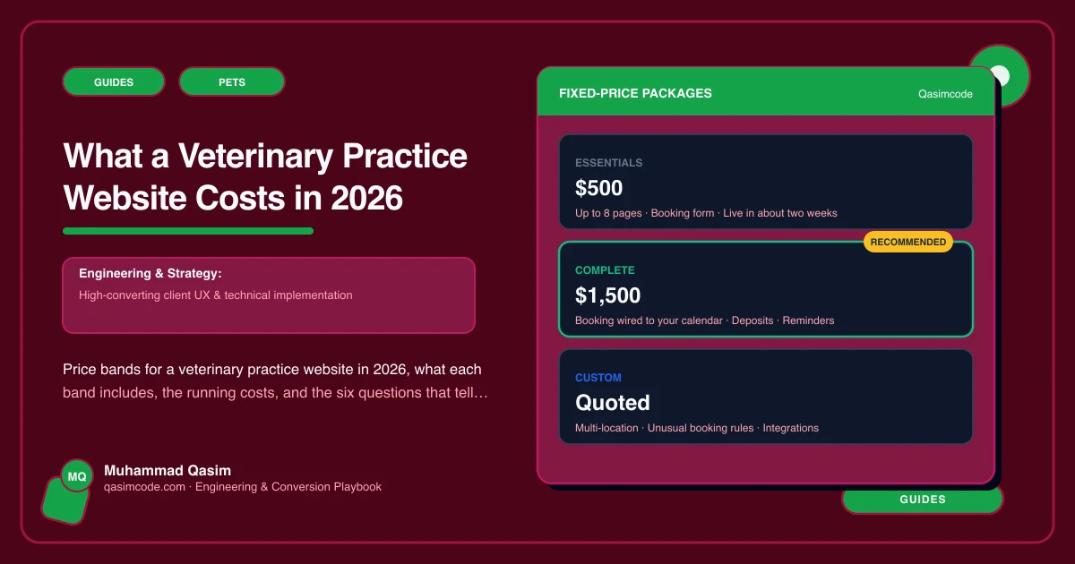 What a Veterinary Practice Website Costs in 2026