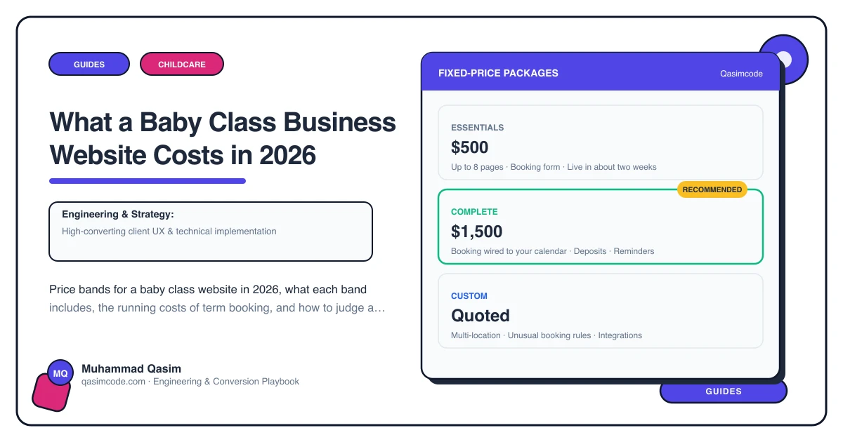 What a Baby Class Business Website Costs in 2026