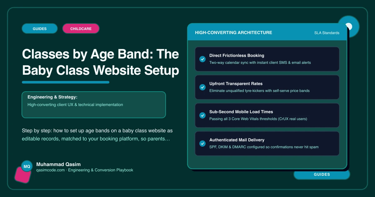 Classes by Age Band: The Baby Class Website Setup