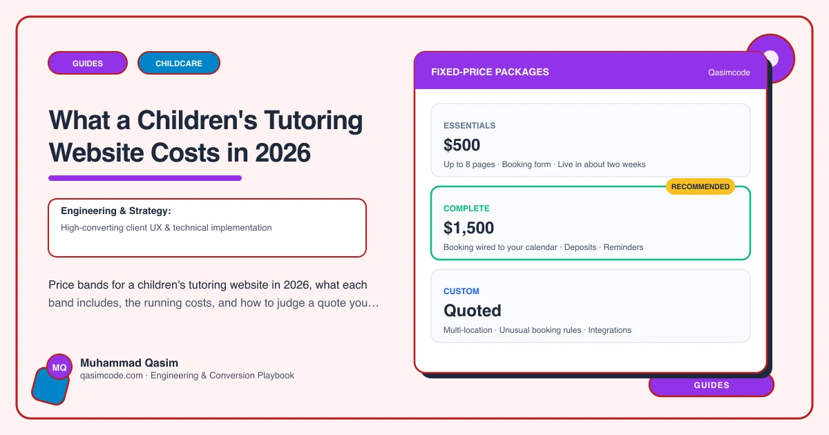 What a Children's Tutoring Website Costs in 2026
