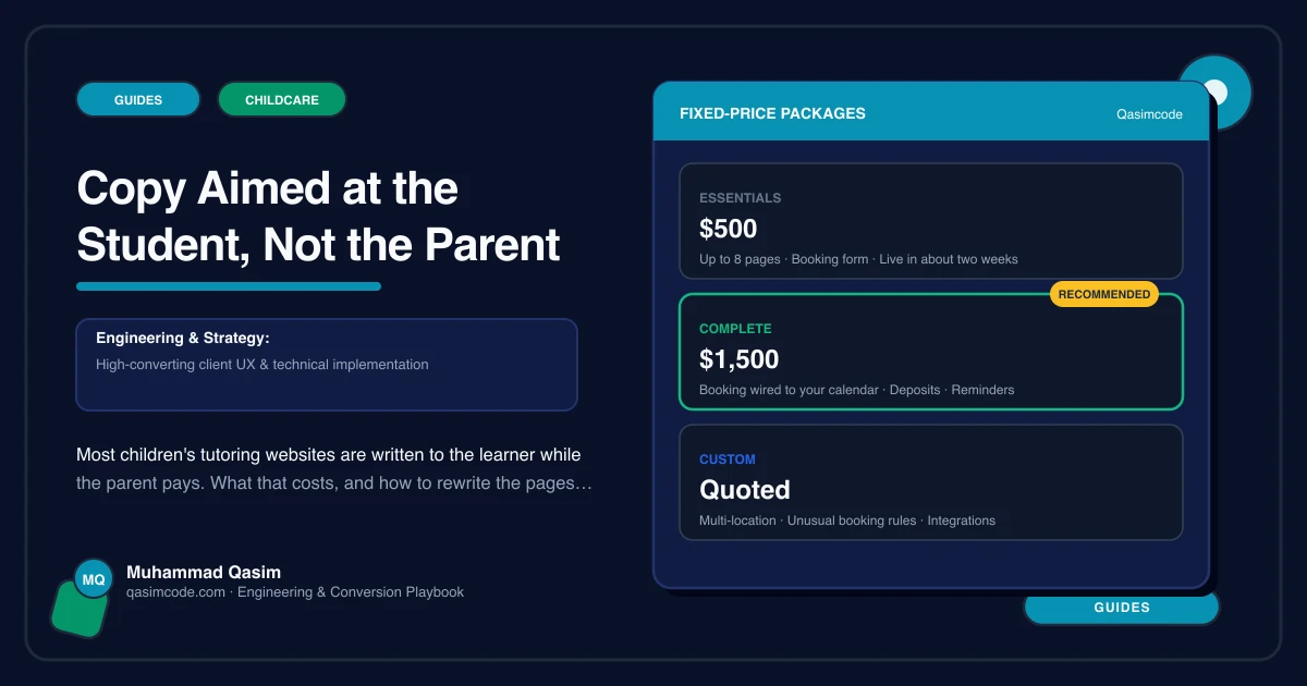Copy Aimed at the Student, Not the Parent