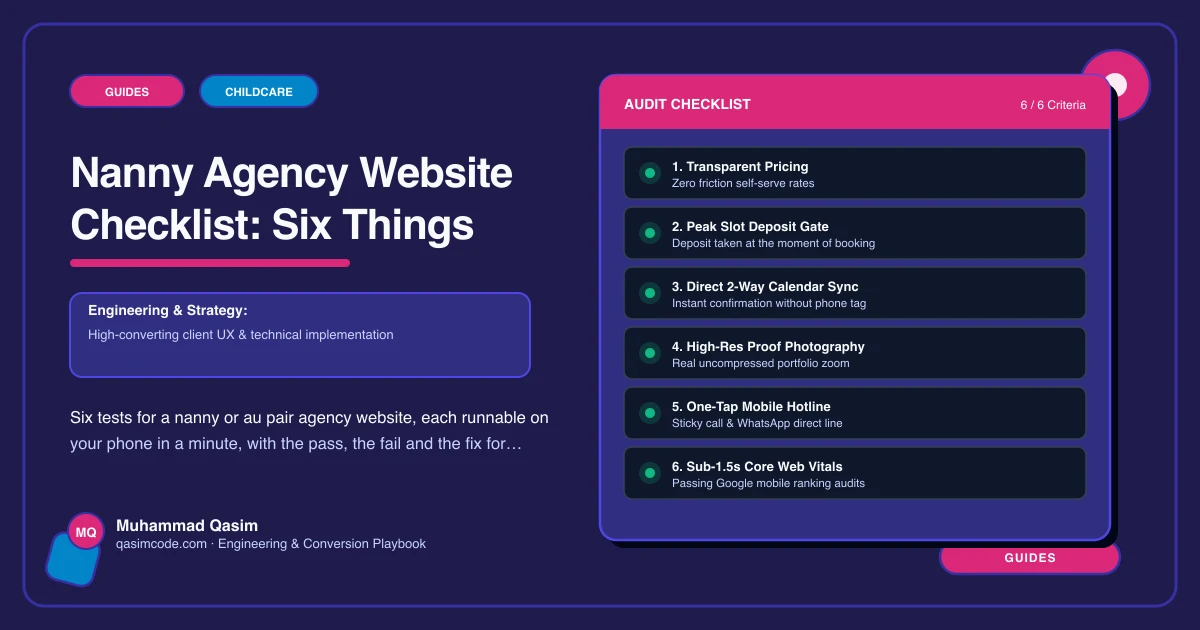Nanny Agency Website Checklist: Six Things