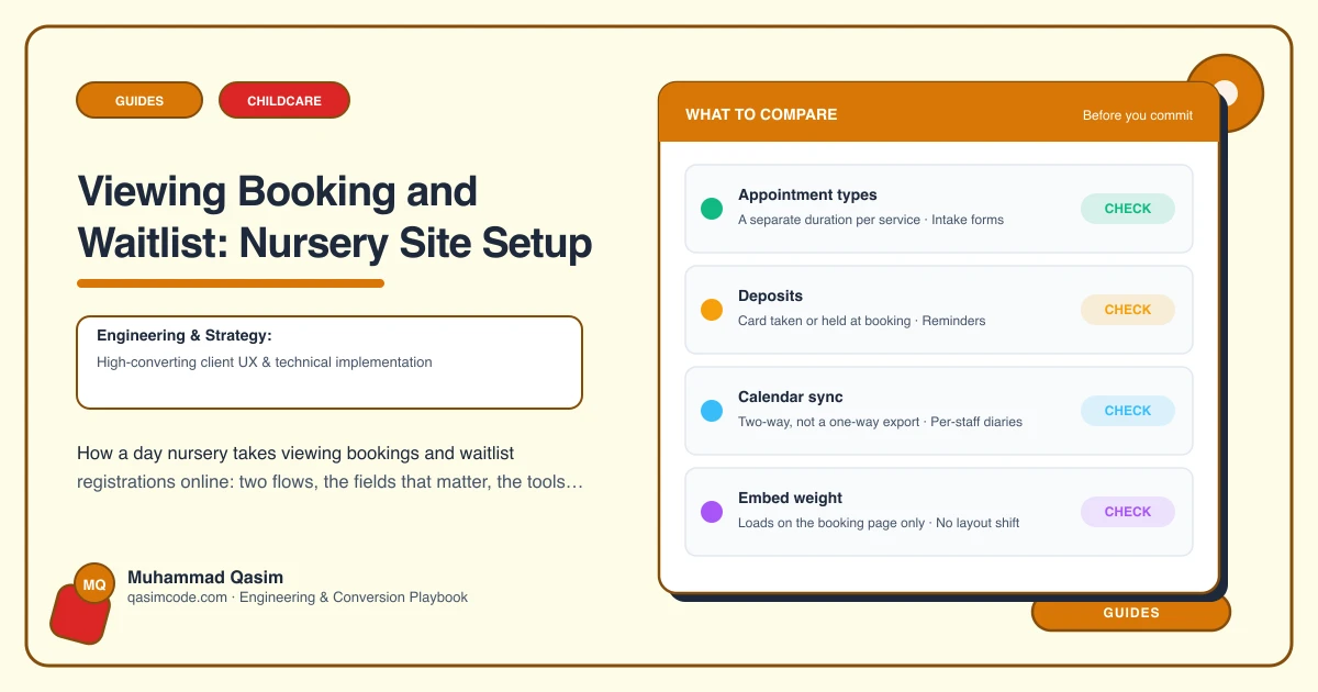Viewing Booking and Waitlist: Nursery Site Setup