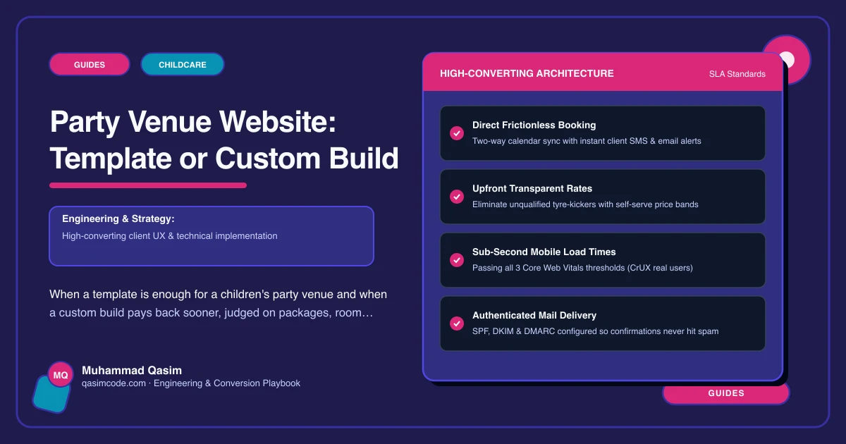 Party Venue Website: Template or Custom Build
