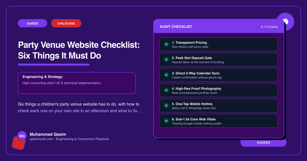 Party Venue Website Checklist: Six Things It Must Do