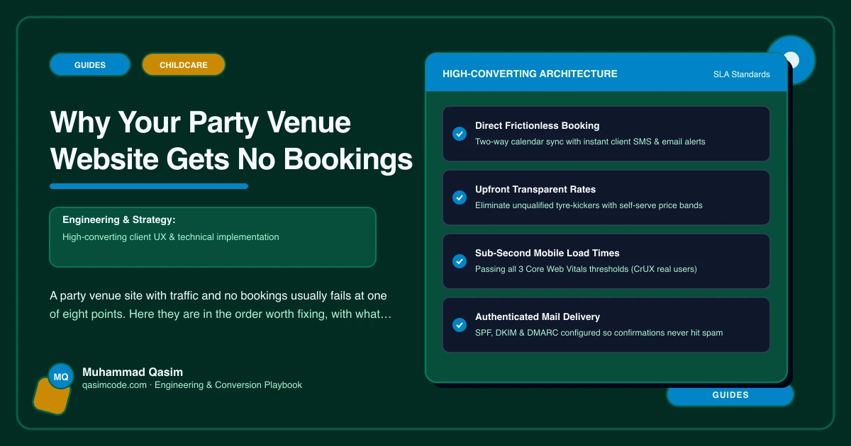 Why Your Party Venue Website Gets No Bookings