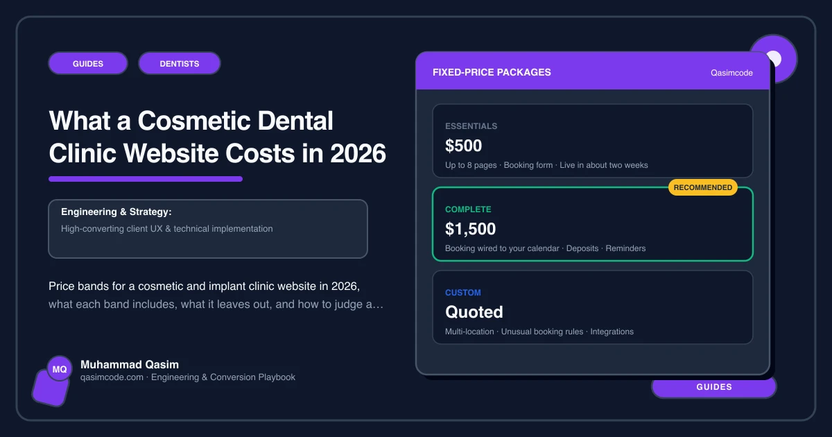What a Cosmetic Dental Clinic Website Costs in 2026