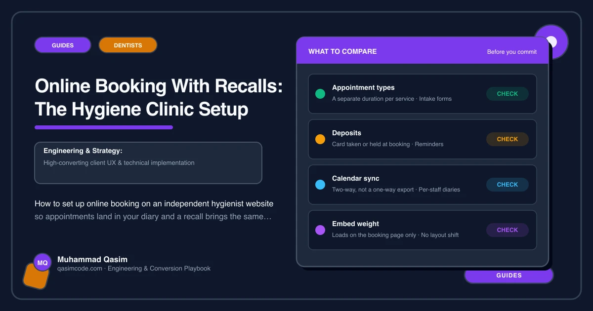 Online Booking With Recalls: The Hygiene Clinic Setup