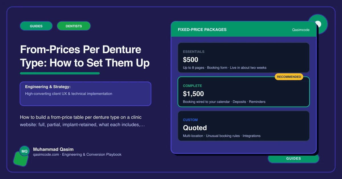 From-Prices Per Denture Type: How to Set Them Up
