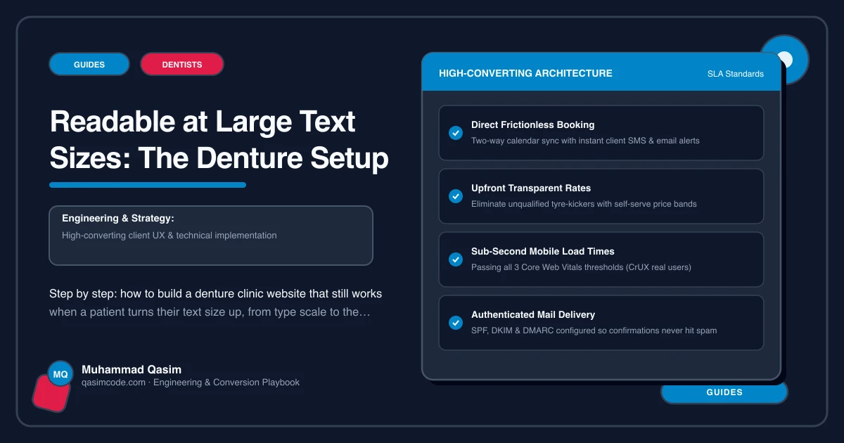 Readable at Large Text Sizes: The Denture Setup