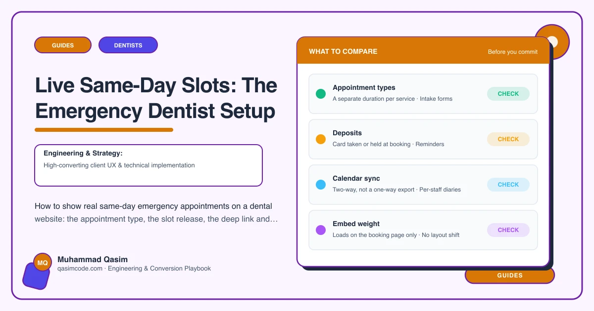 Live Same-Day Slots: The Emergency Dentist Setup