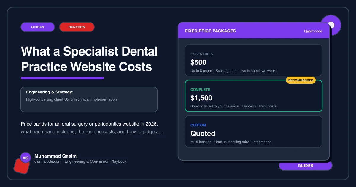 What a Specialist Dental Practice Website Costs