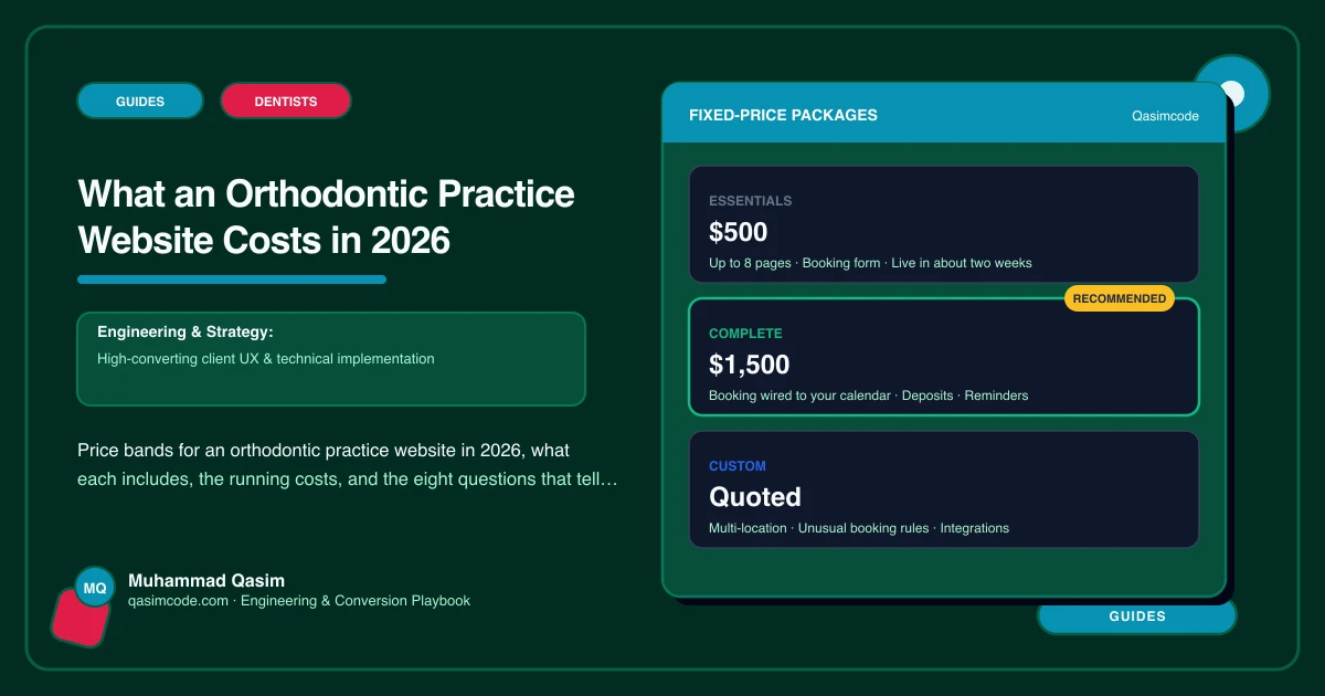 What an Orthodontic Practice Website Costs in 2026