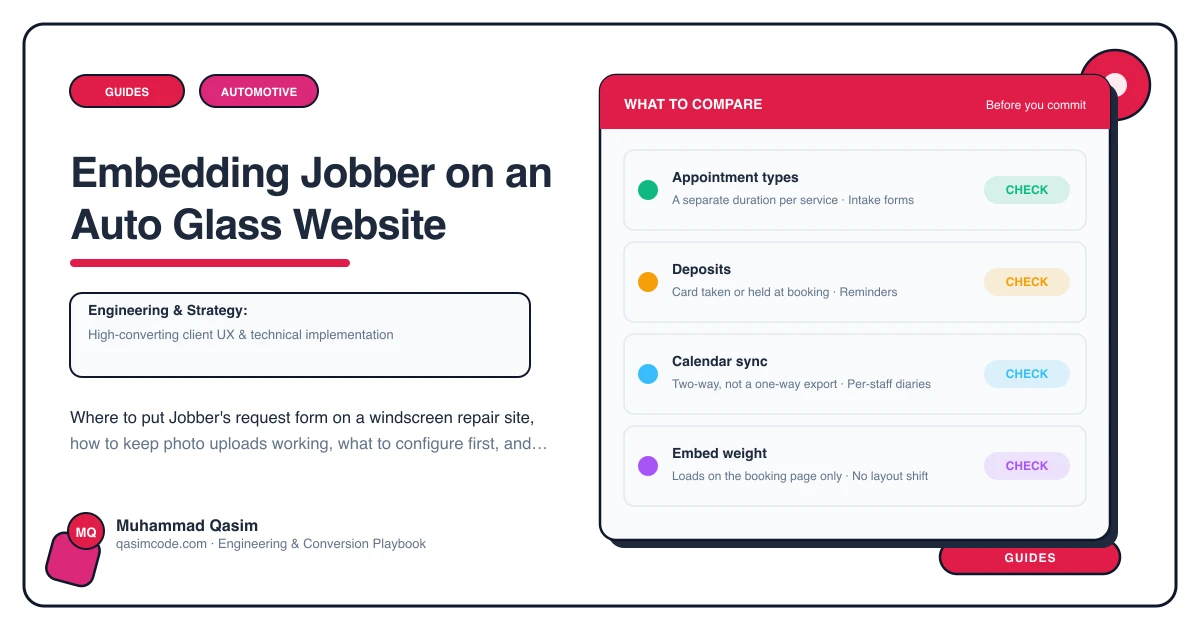 Embedding Jobber on an Auto Glass Website