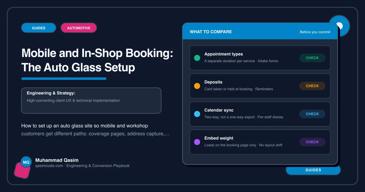 Mobile and In-Shop Booking: The Auto Glass Setup