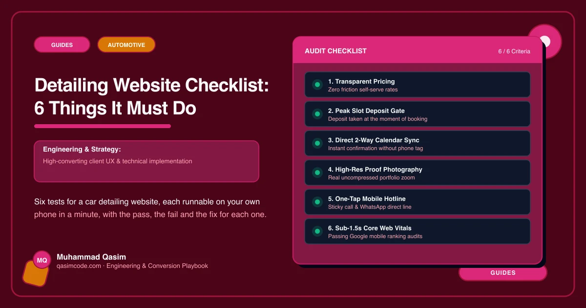 Detailing Website Checklist: 6 Things It Must Do