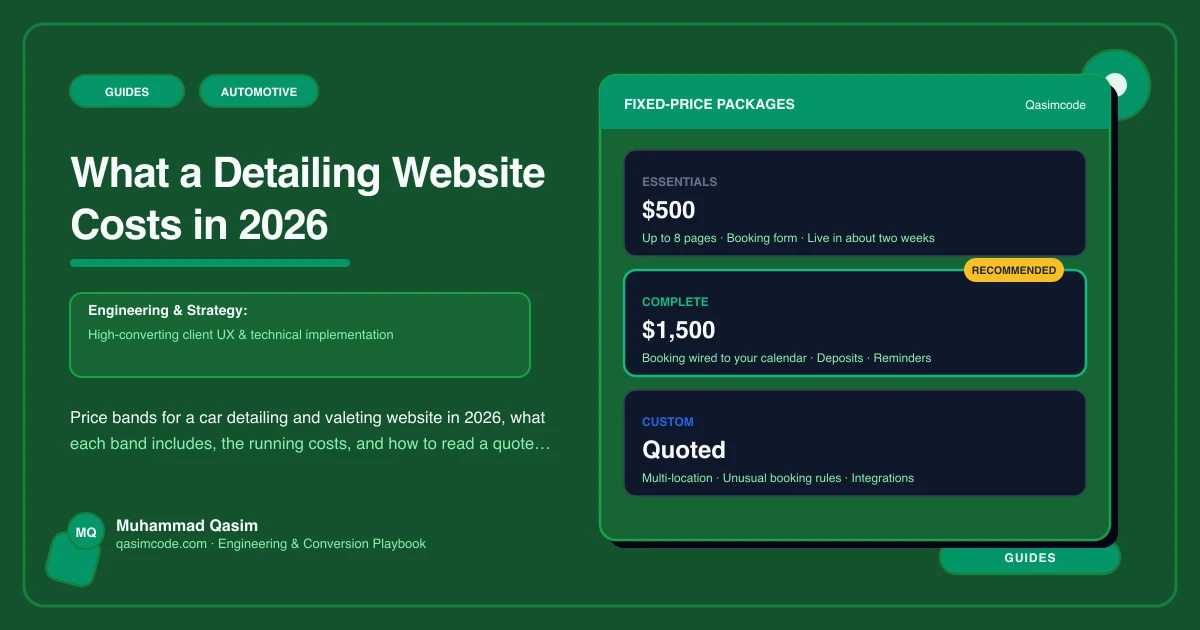 What a Detailing Website Costs in 2026