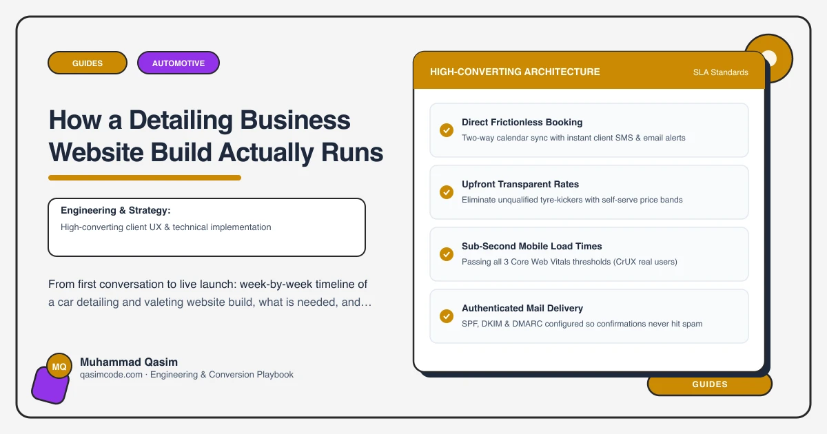 How a Detailing Business Website Build Actually Runs