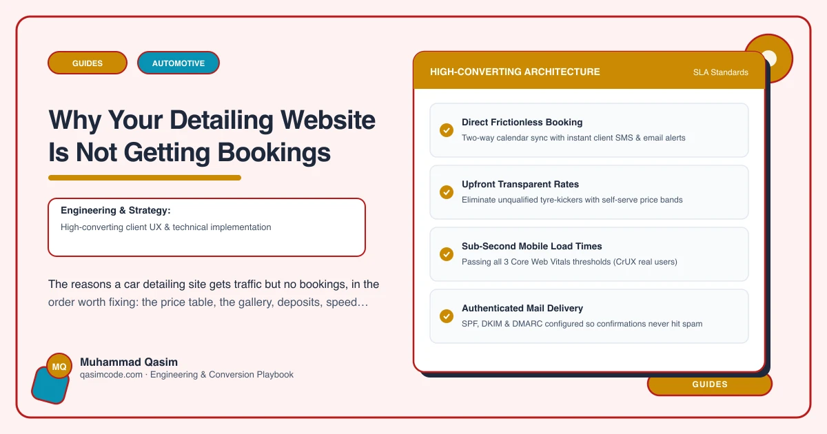 Why Your Detailing Website Is Not Getting Bookings