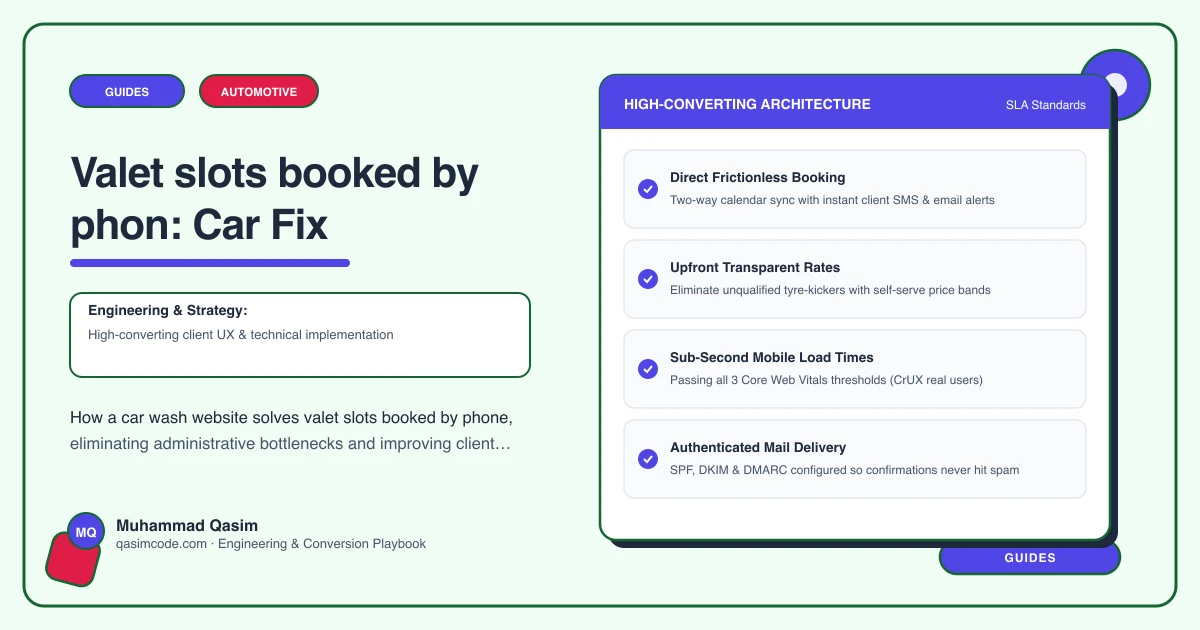 Valet slots booked by phon: Car Fix