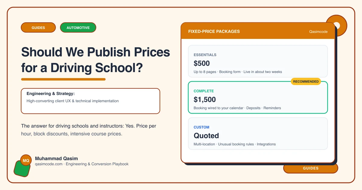 Should We Publish Prices for a Driving School?