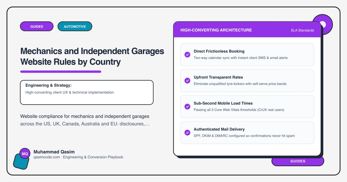 Mechanics and Independent Garages Website Rules by Country