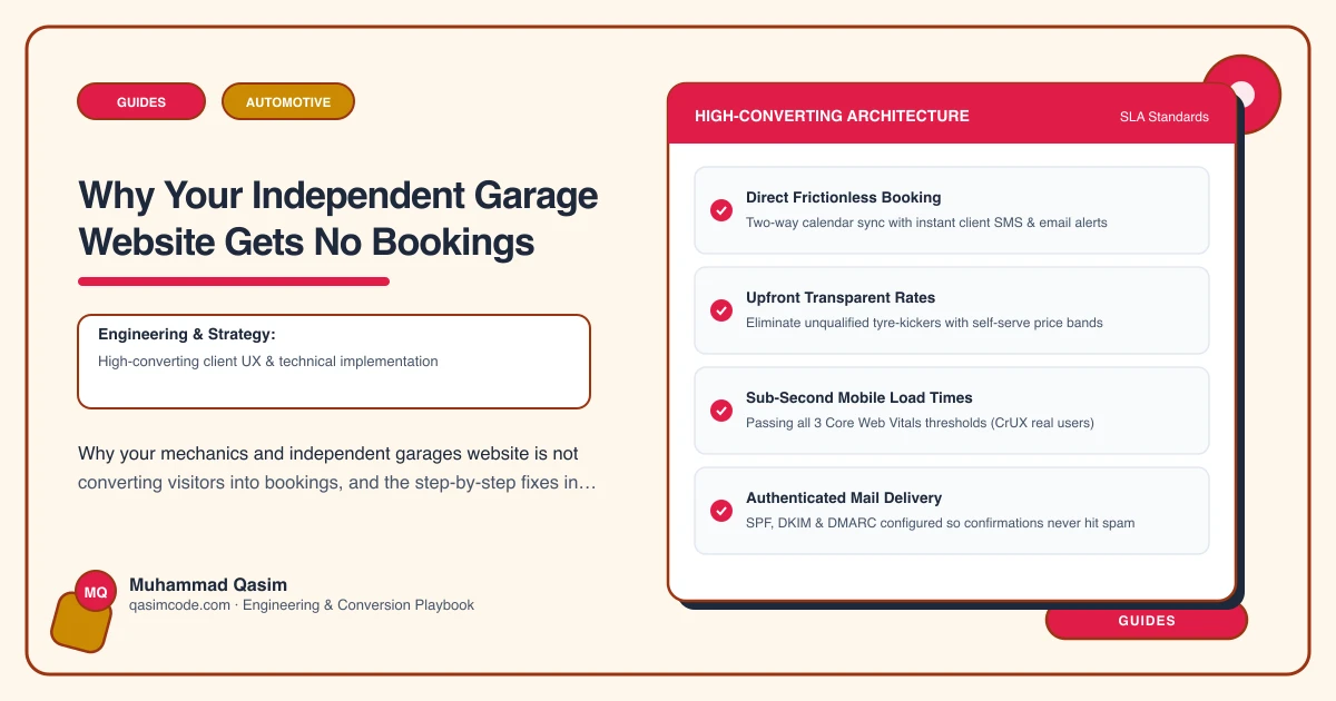 Why Your Independent Garage Website Gets No Bookings
