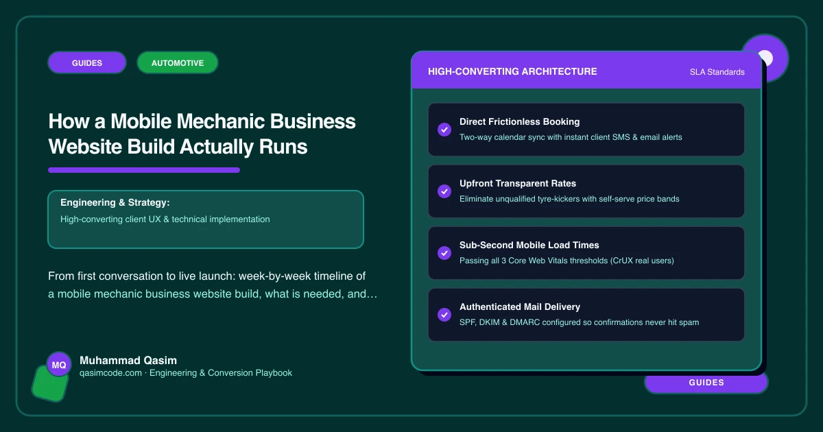 How a Mobile Mechanic Business Website Build Actually Runs