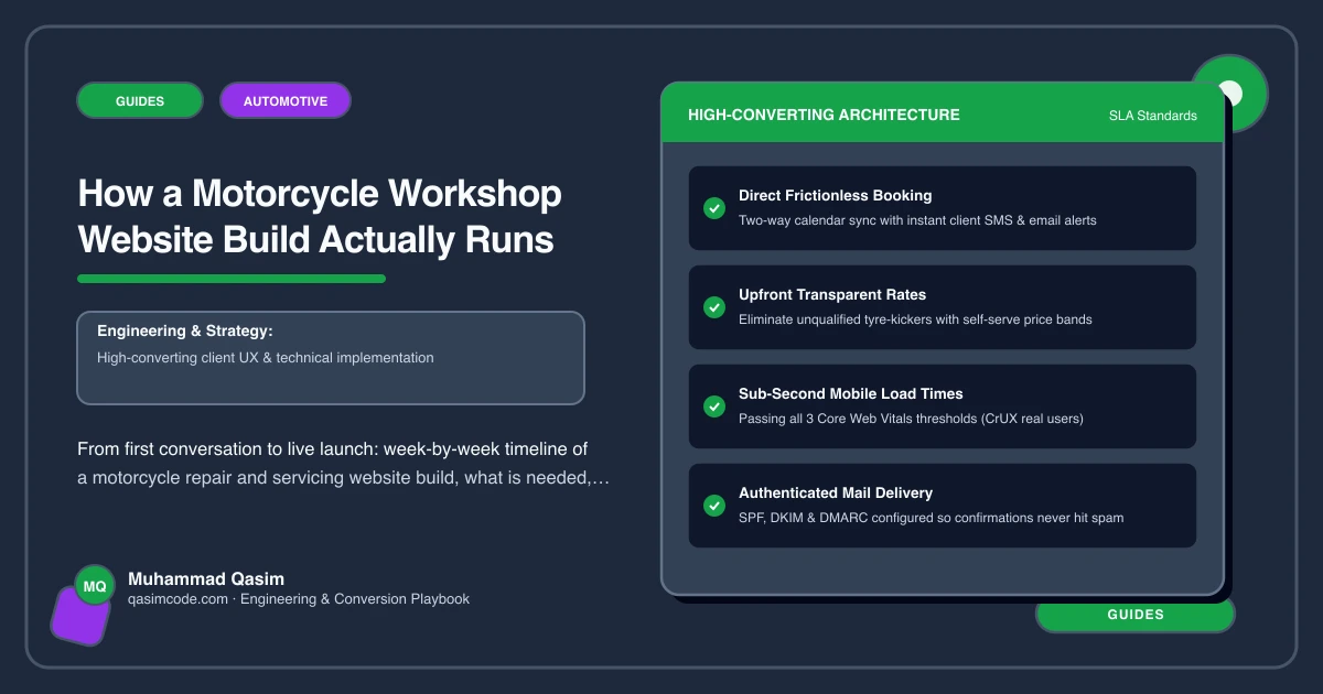 How a Motorcycle Workshop Website Build Actually Runs