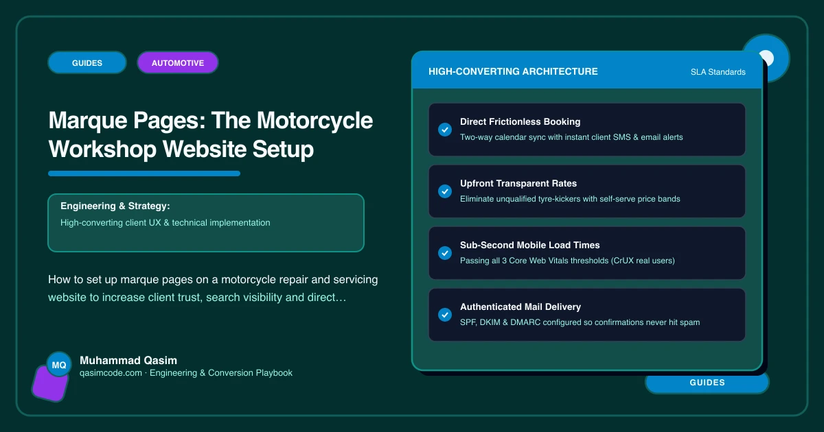 Marque Pages: The Motorcycle Workshop Website Setup