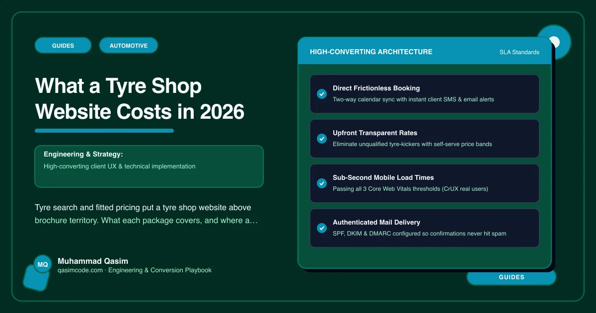 What a Tyre Shop Website Costs in 2026