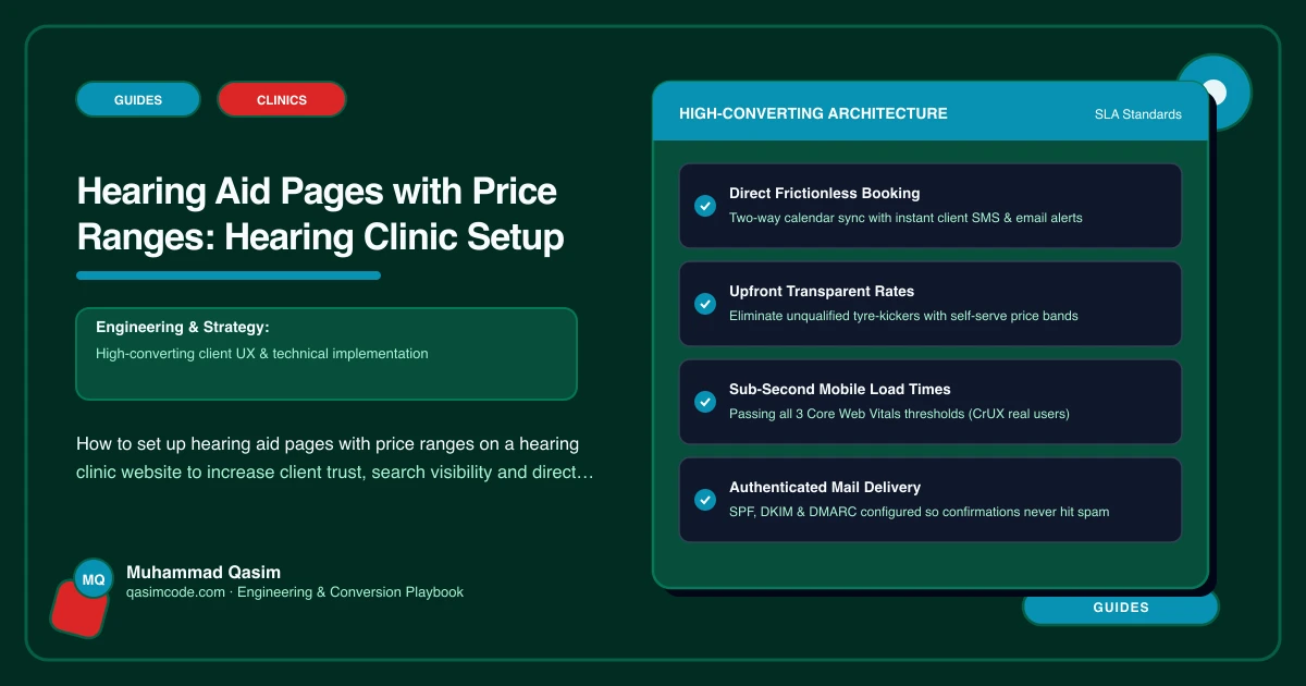 Hearing Aid Pages with Price Ranges: Hearing Clinic Setup