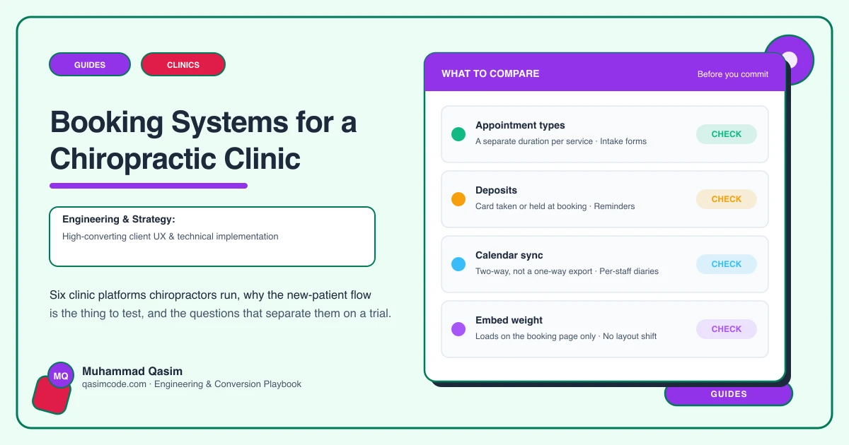 Booking Systems for a Chiropractic Clinic