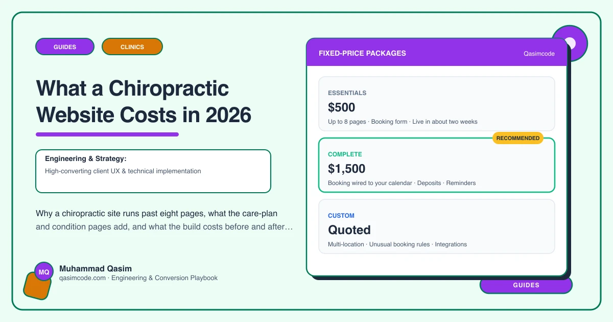 What a Chiropractic Website Costs in 2026