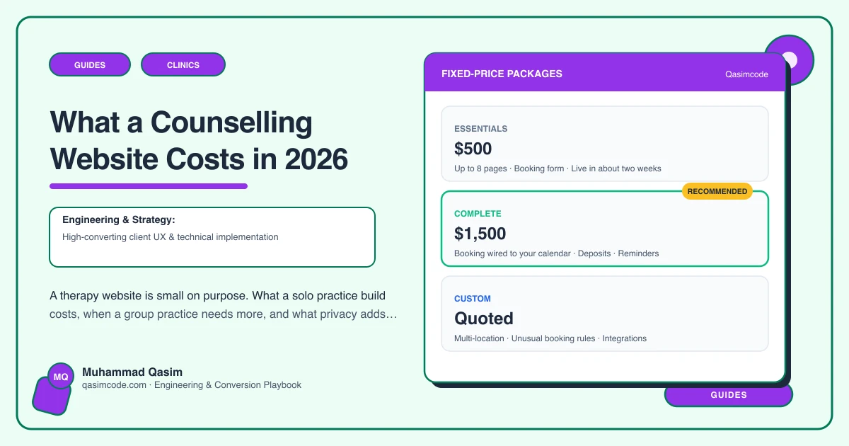What a Counselling Website Costs in 2026