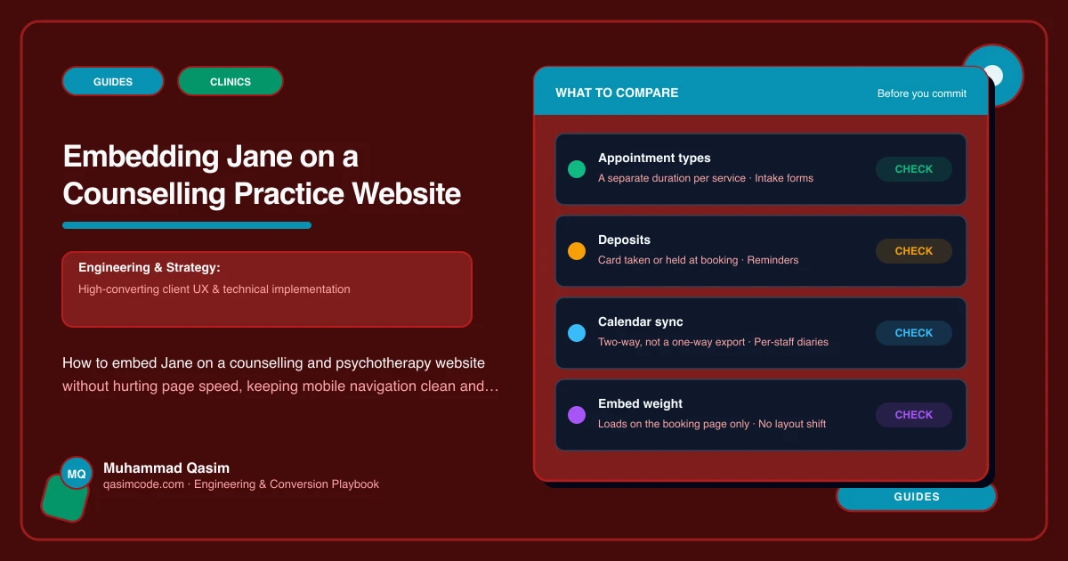 Embedding Jane on a Counselling Practice Website