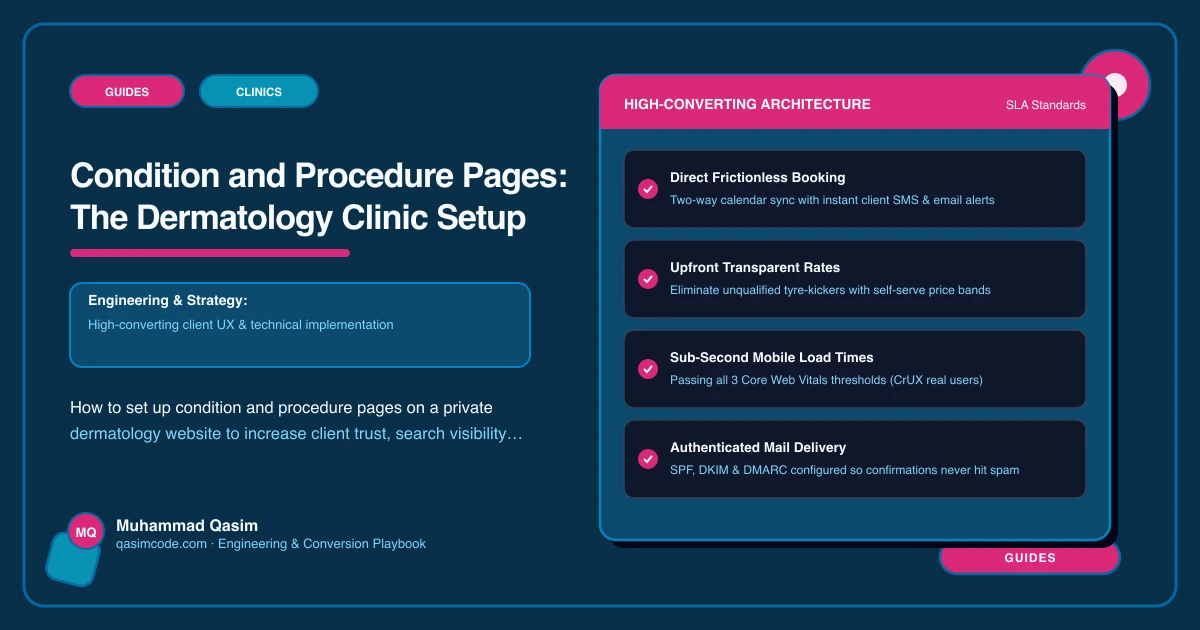 Condition and Procedure Pages: The Dermatology Clinic Setup