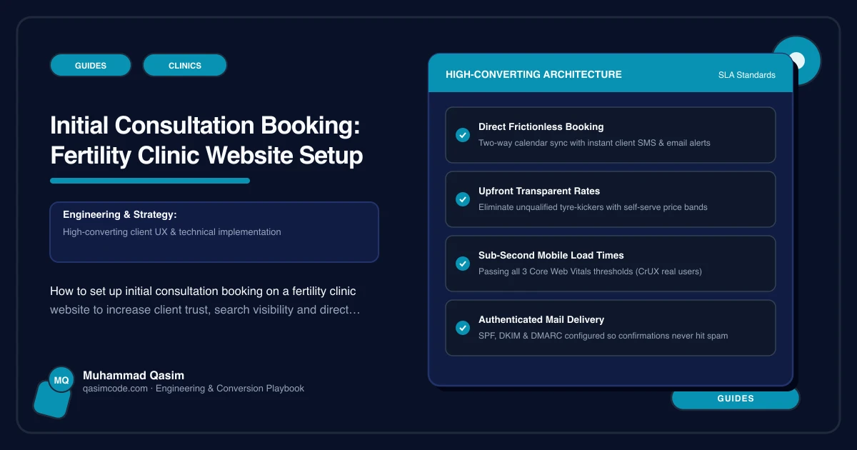 Initial Consultation Booking: Fertility Clinic Website Setup
