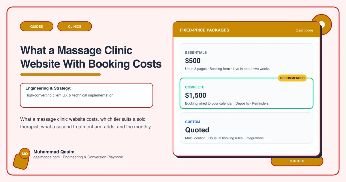 What a Massage Clinic Website With Booking Costs
