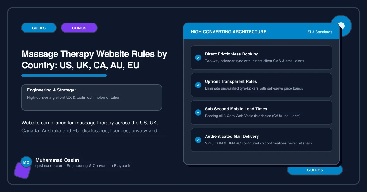 Massage Therapy Website Rules by Country: US, UK, CA, AU, EU