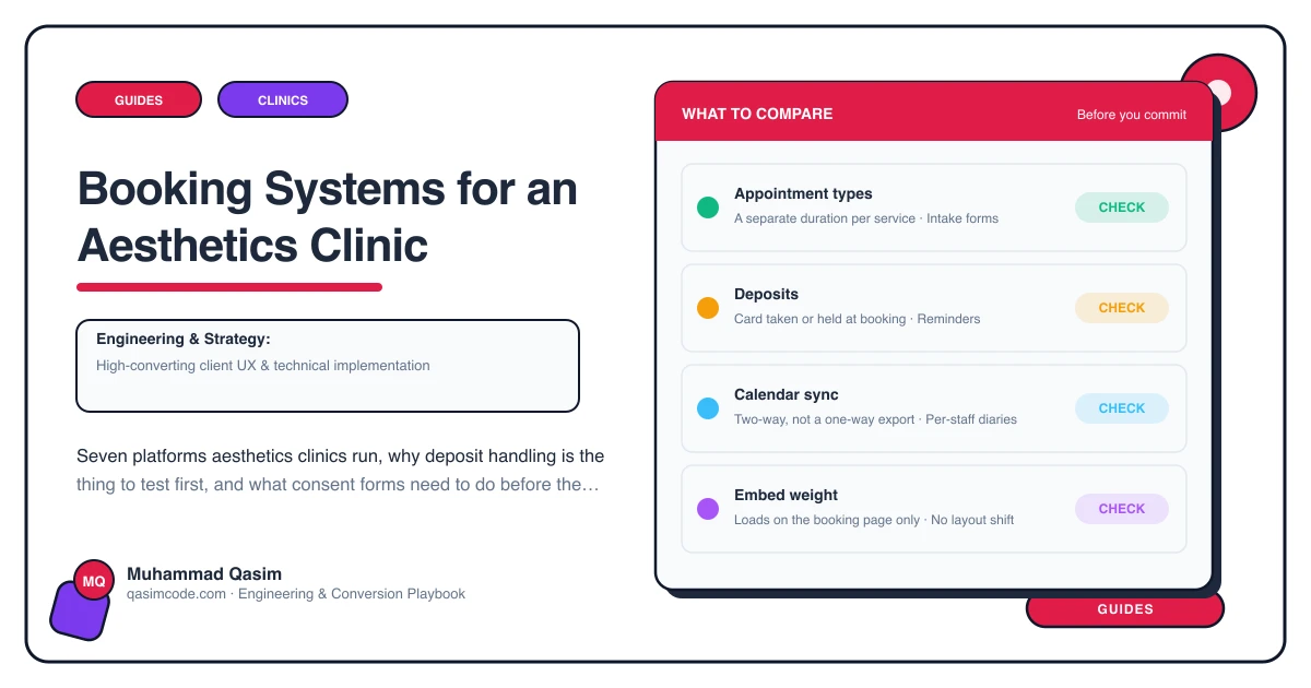 Booking Systems for an Aesthetics Clinic
