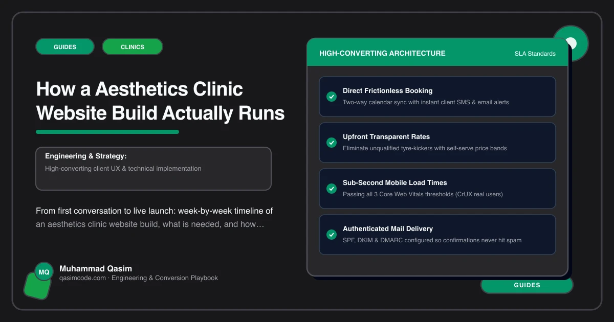 How a Aesthetics Clinic Website Build Actually Runs