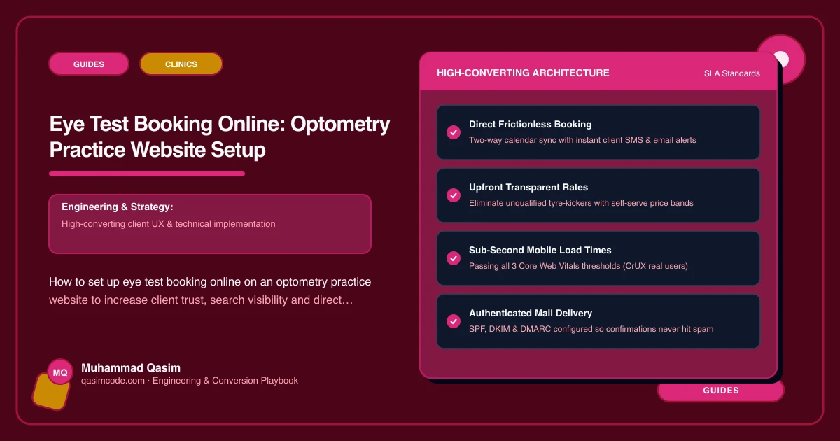 Eye Test Booking Online: Optometry Practice Website Setup