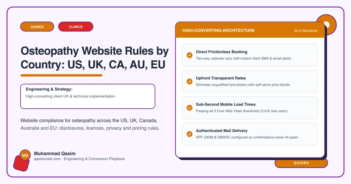 Osteopathy Website Rules by Country: US, UK, CA, AU, EU