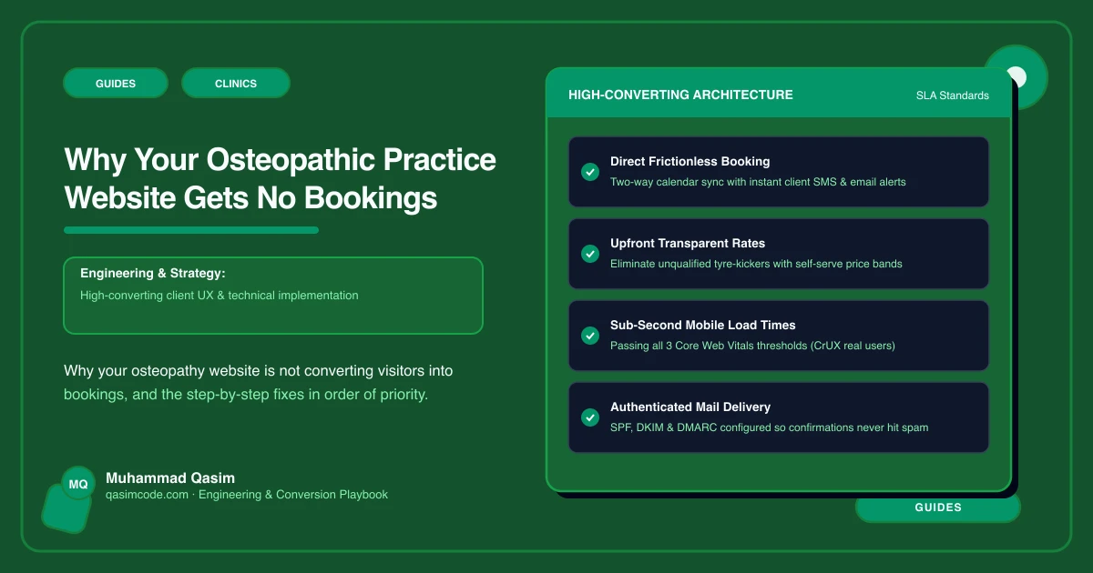 Why Your Osteopathic Practice Website Gets No Bookings