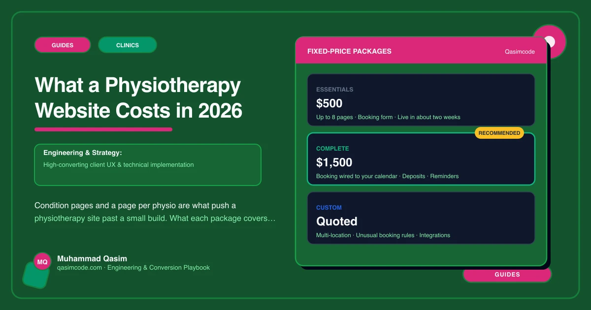 What a Physiotherapy Website Costs in 2026