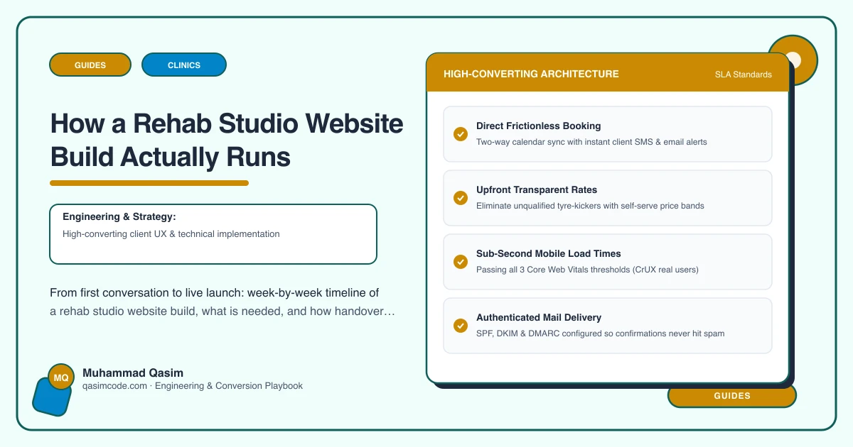 How a Rehab Studio Website Build Actually Runs